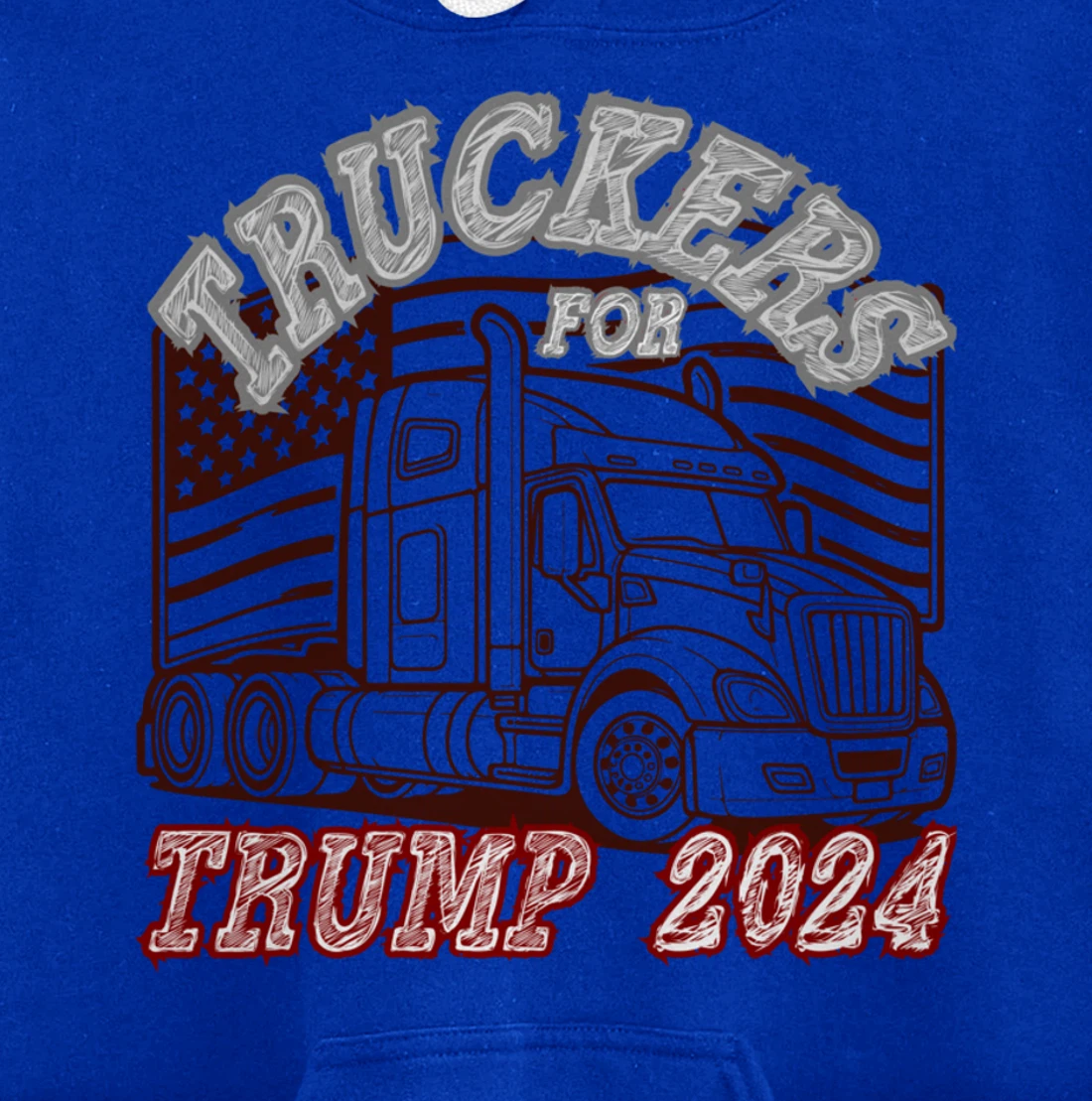 Patriotic American Flag Trump 2024 Pullover Hoodie