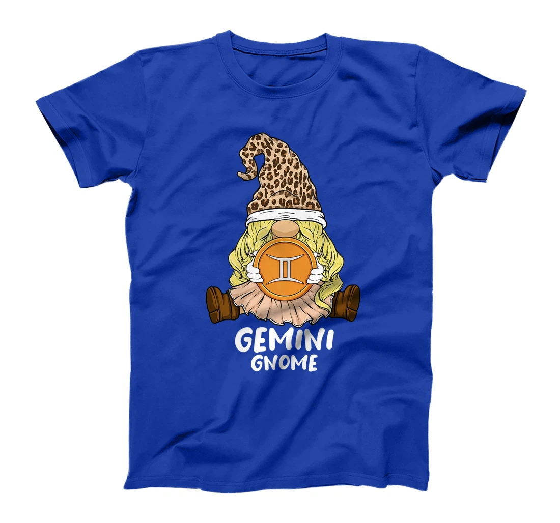 Gemini Gnome Zodiac Sign Leopard Print Hat for Girls Women T-Shirt, Women T-Shirt