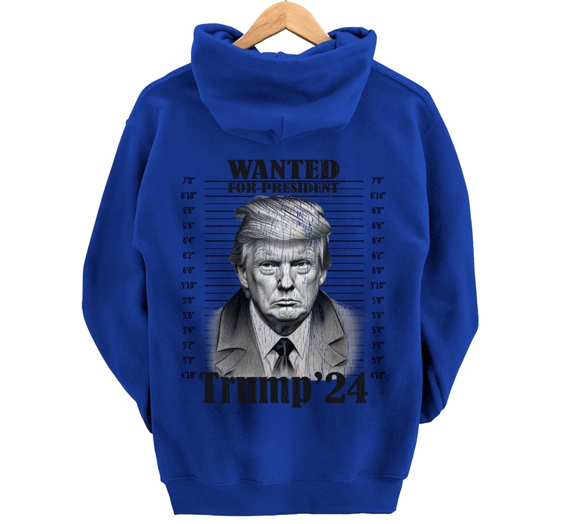 Donald Trump 2024 Mugshot Wanted For President 2024 Funny Pullover Hoodie