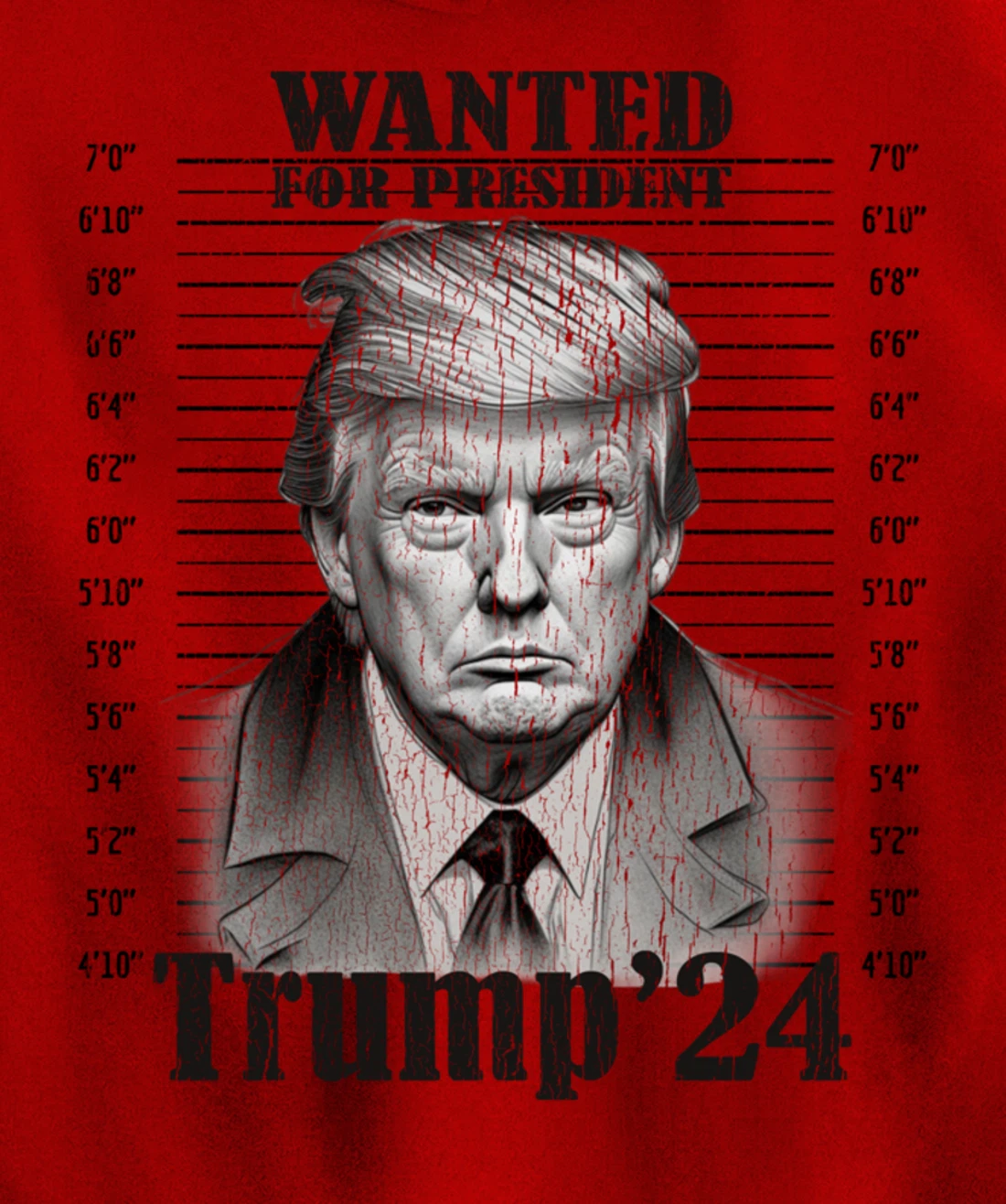 Donald Trump 2024 Mugshot Wanted For President 2024 Funny Pullover Hoodie