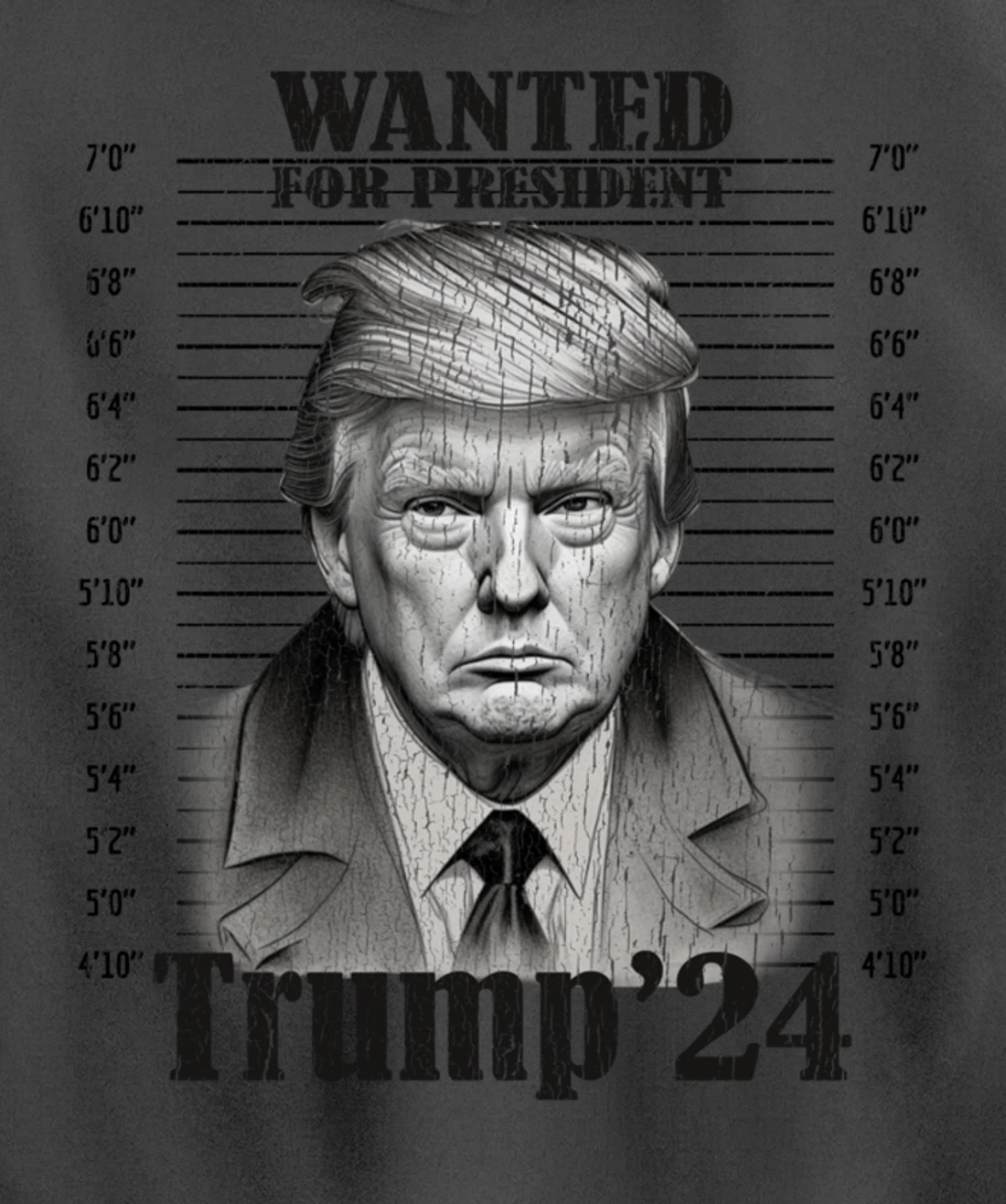 Donald Trump 2024 Mugshot Wanted For President 2024 Funny Pullover Hoodie