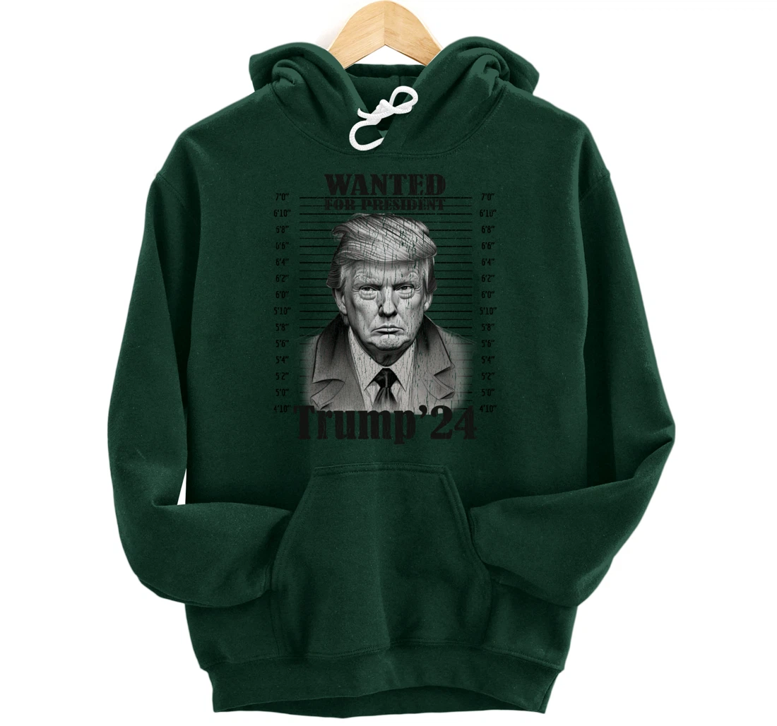 Donald Trump 2024 Mugshot Wanted For President 2024 Funny Pullover Hoodie