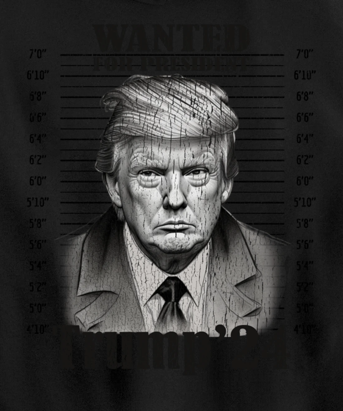 Donald Trump 2024 Mugshot Wanted For President 2024 Funny Pullover Hoodie