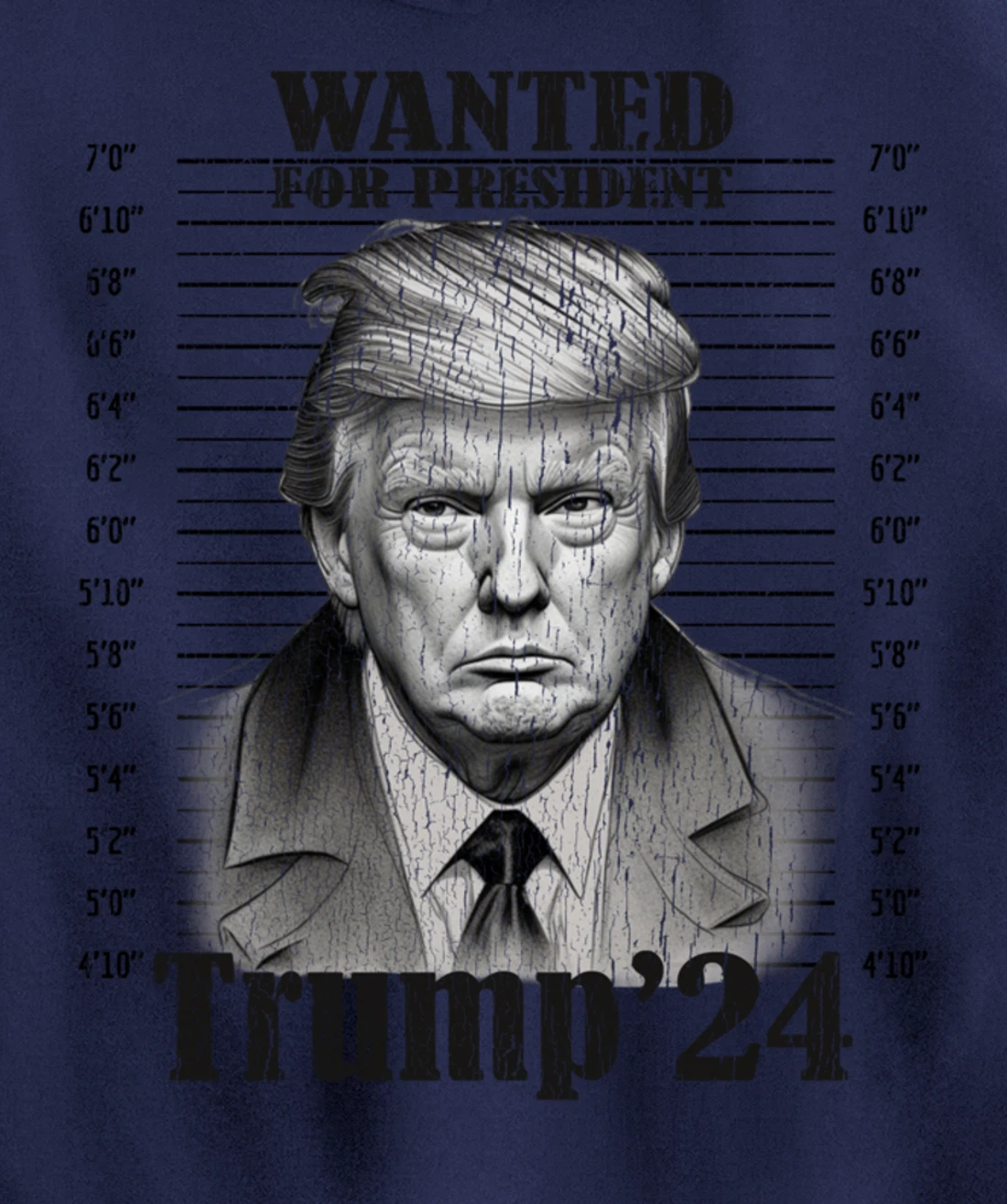 Donald Trump 2024 Mugshot Wanted For President 2024 Funny Pullover Hoodie
