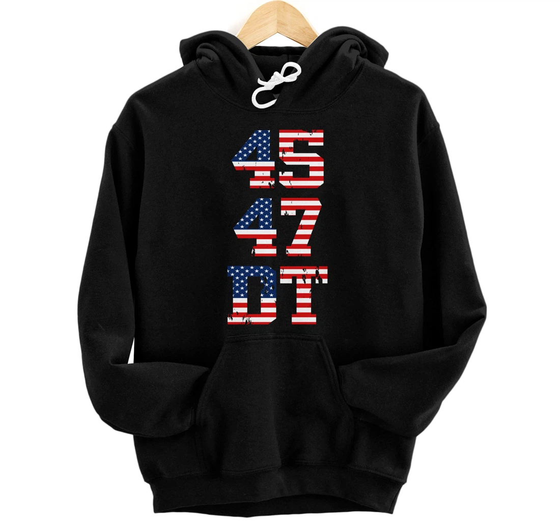 Trump 2024 45 47 DT USA Vintage President Pullover Hoodie