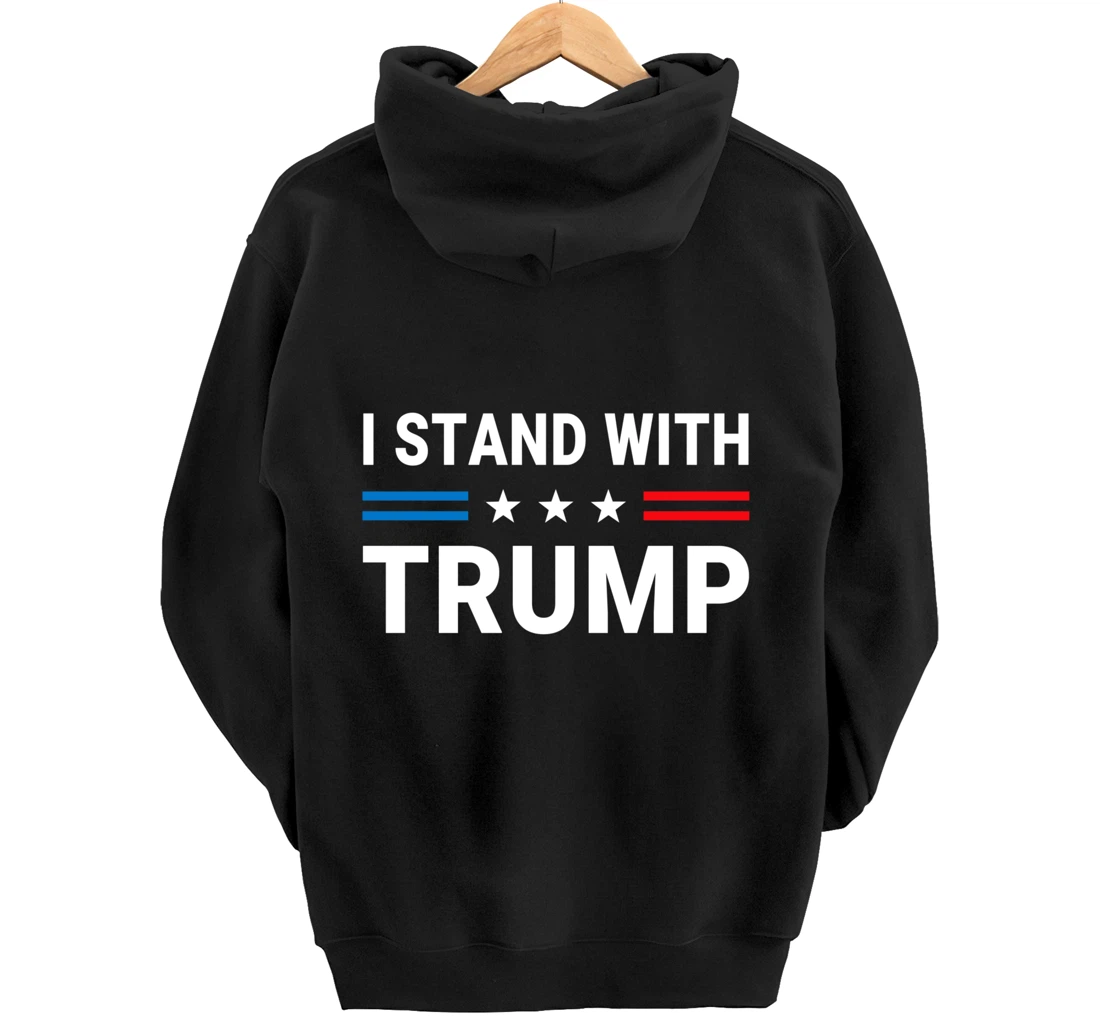 I Stand With Trump US Flag Support Trump 2024 Vintage Pullover Hoodie