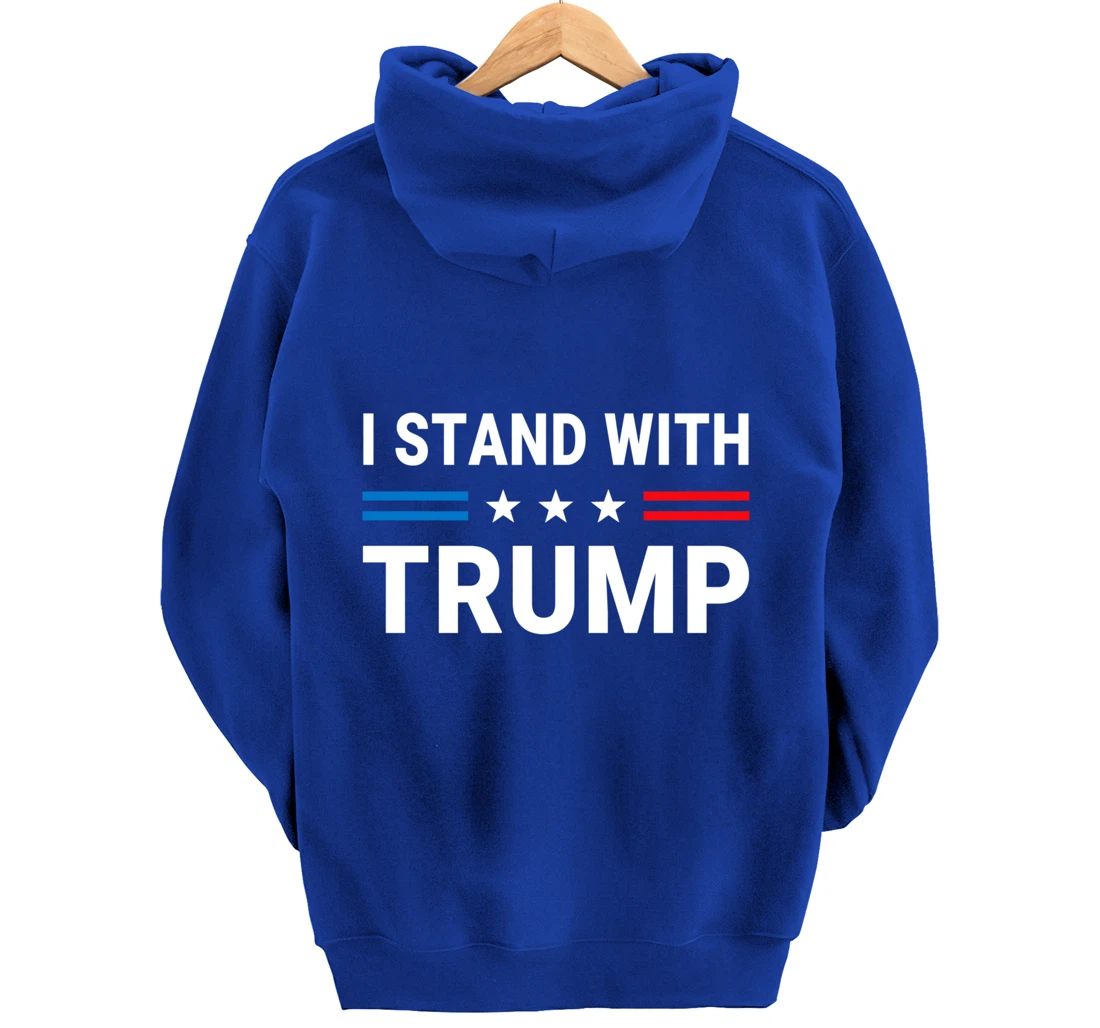I Stand With Trump US Flag Support Trump 2024 Vintage Pullover Hoodie