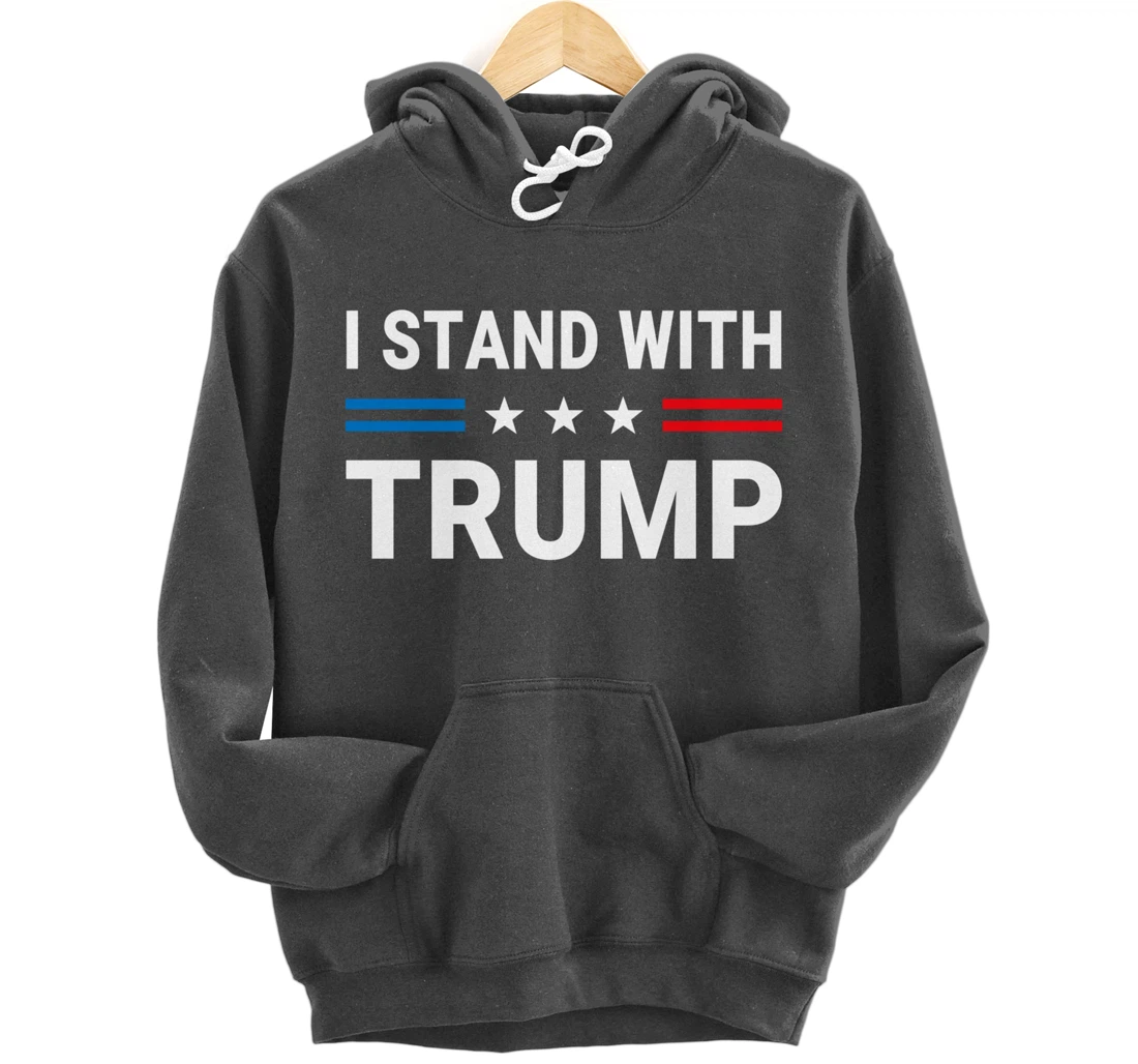 I Stand With Trump US Flag Support Trump 2024 Vintage Pullover Hoodie