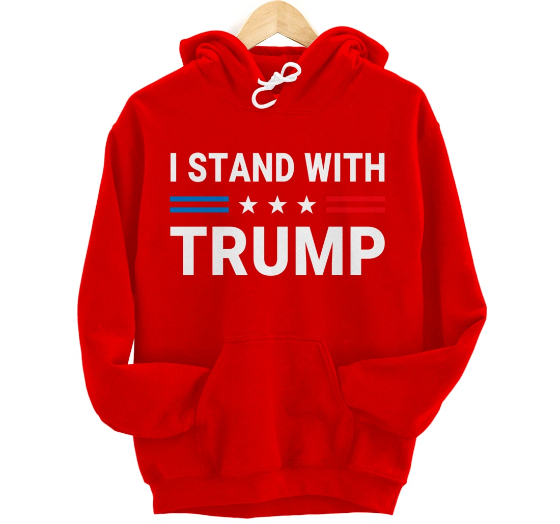 I Stand With Trump US Flag Support Trump 2024 Vintage Pullover Hoodie