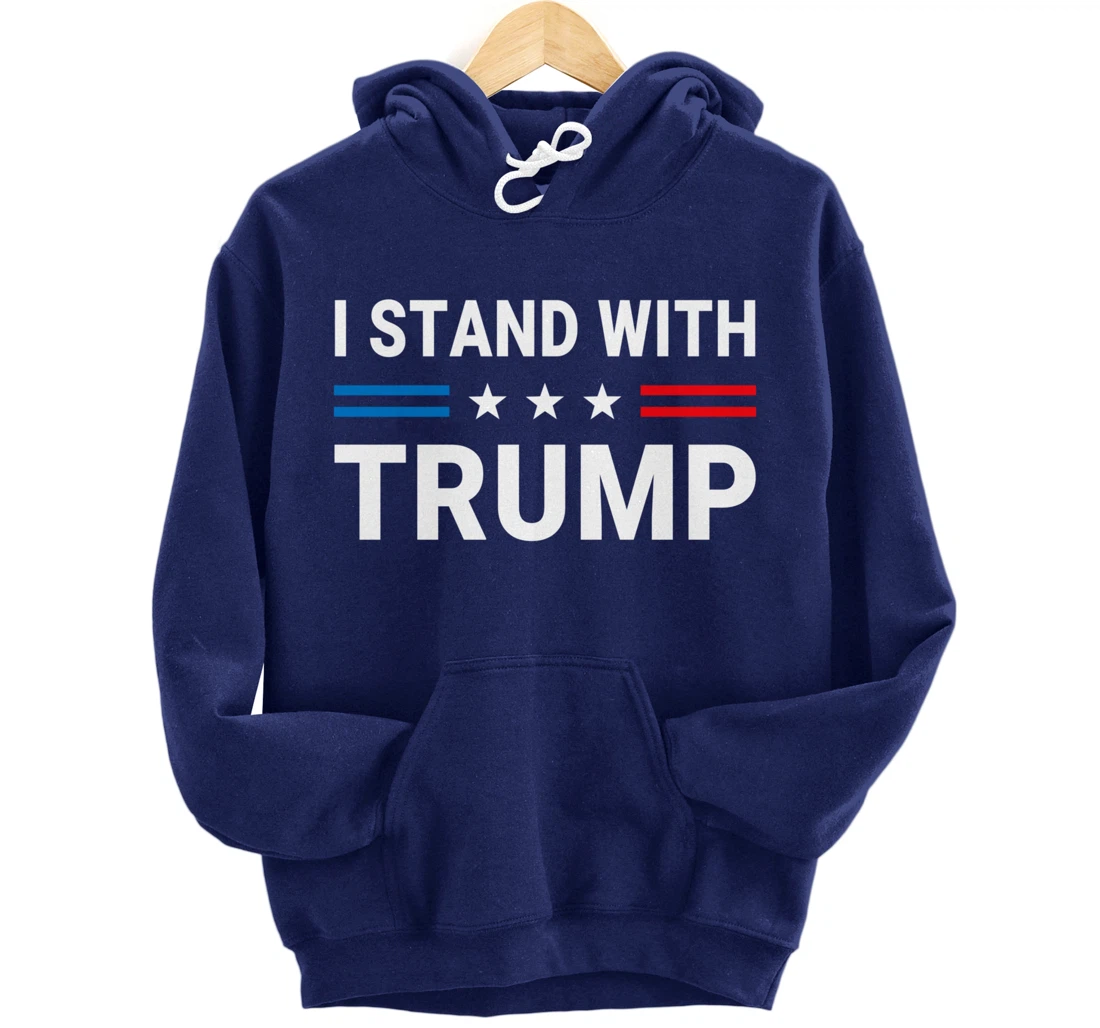 I Stand With Trump US Flag Support Trump 2024 Vintage Pullover Hoodie