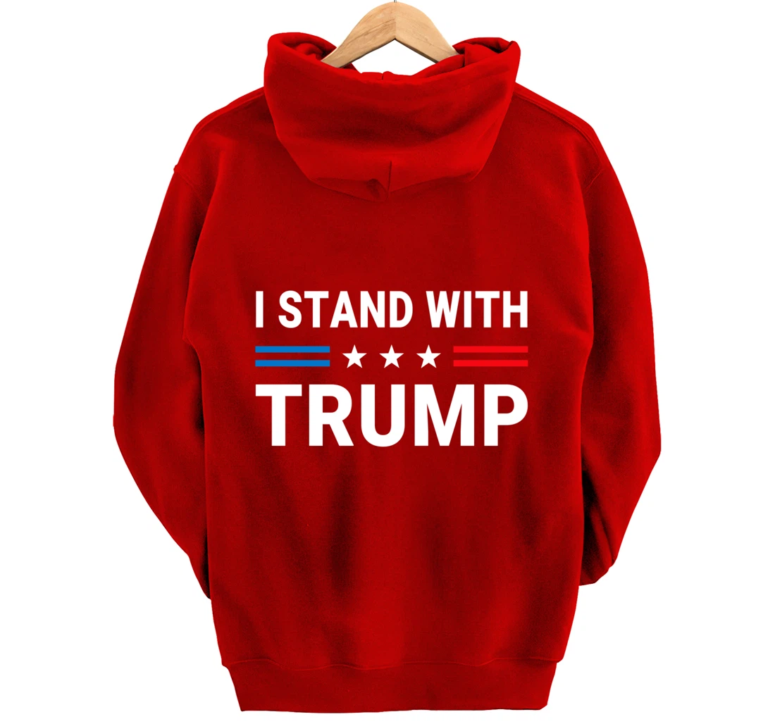 I Stand With Trump US Flag Support Trump 2024 Vintage Pullover Hoodie