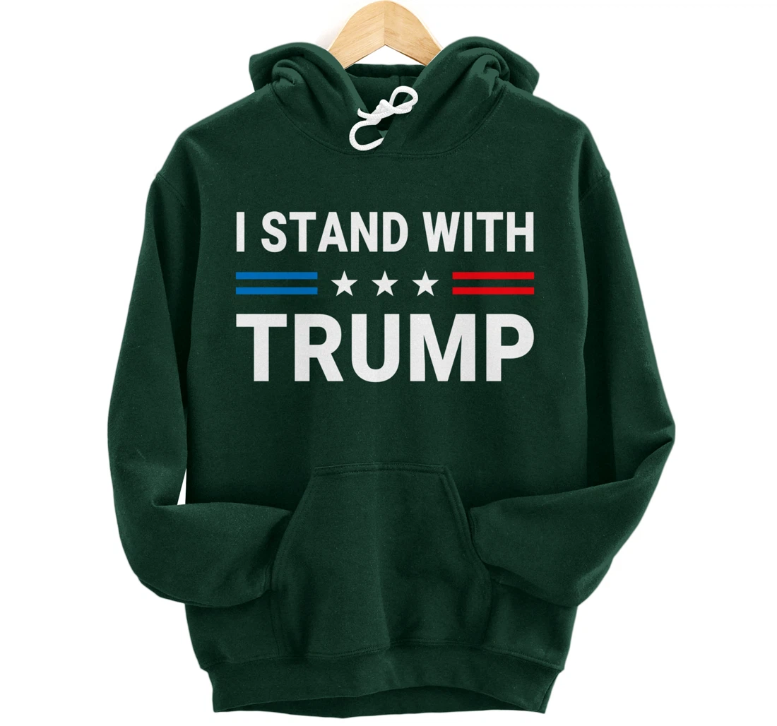 I Stand With Trump US Flag Support Trump 2024 Vintage Pullover Hoodie
