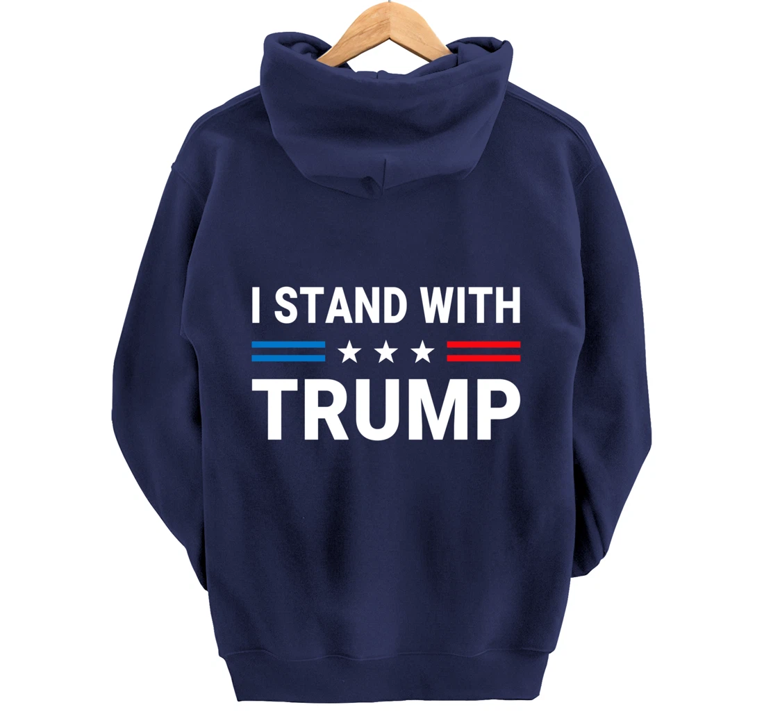 I Stand With Trump US Flag Support Trump 2024 Vintage Pullover Hoodie