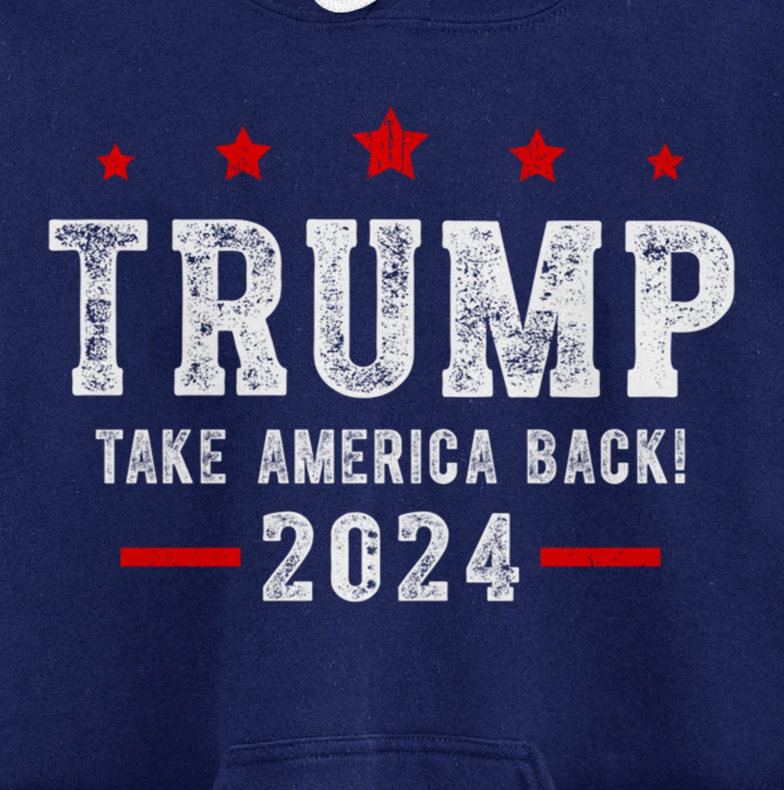 Trump 2024 Take America Back USA Patriotic American Flag Pullover Hoodie