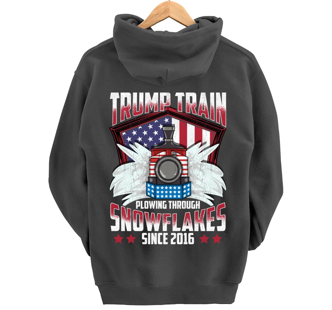 Trump Train Shirt 2024 President Elections Snow Plow Patriot Pullover Hoodie
