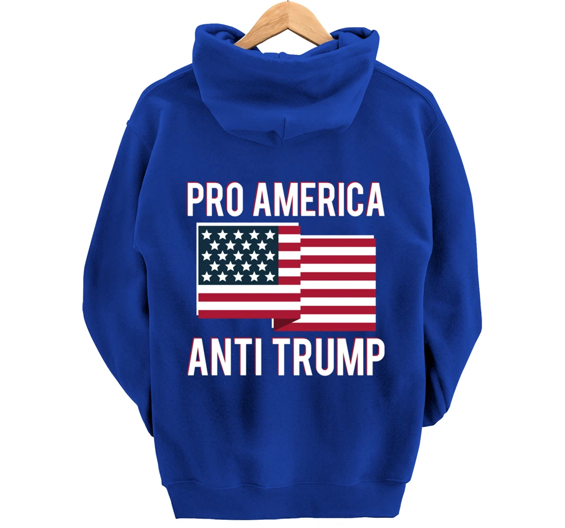 Pro-America Anti-Trump American USA Flag Resist Pullover Hoodie