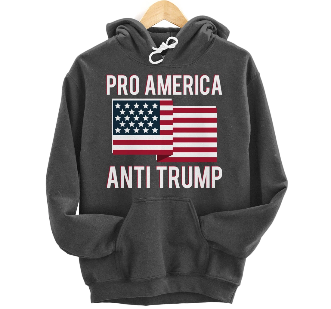 Pro-America Anti-Trump American USA Flag Resist Pullover Hoodie