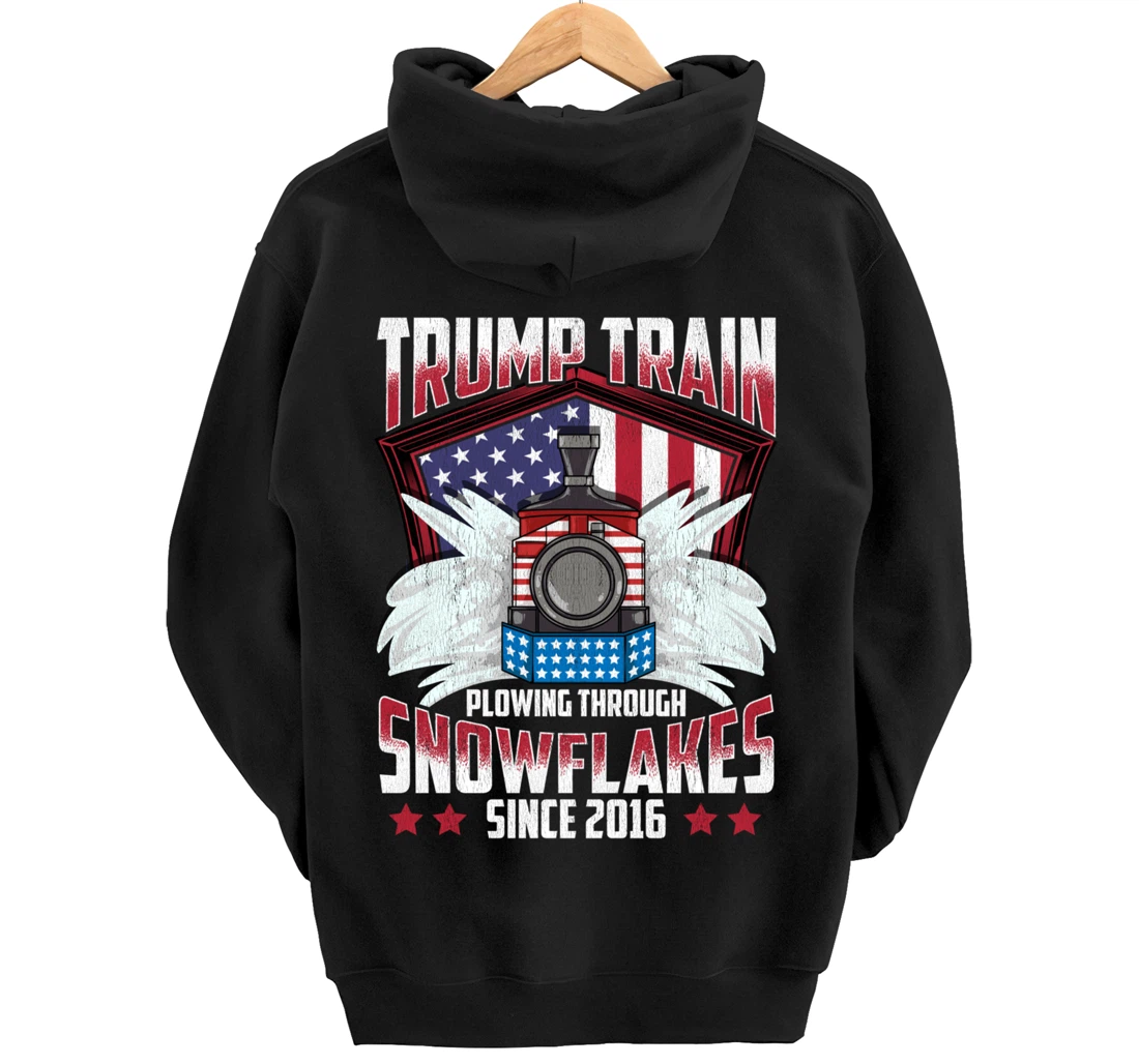 Trump Train Shirt 2024 President Elections Snow Plow Patriot Pullover Hoodie