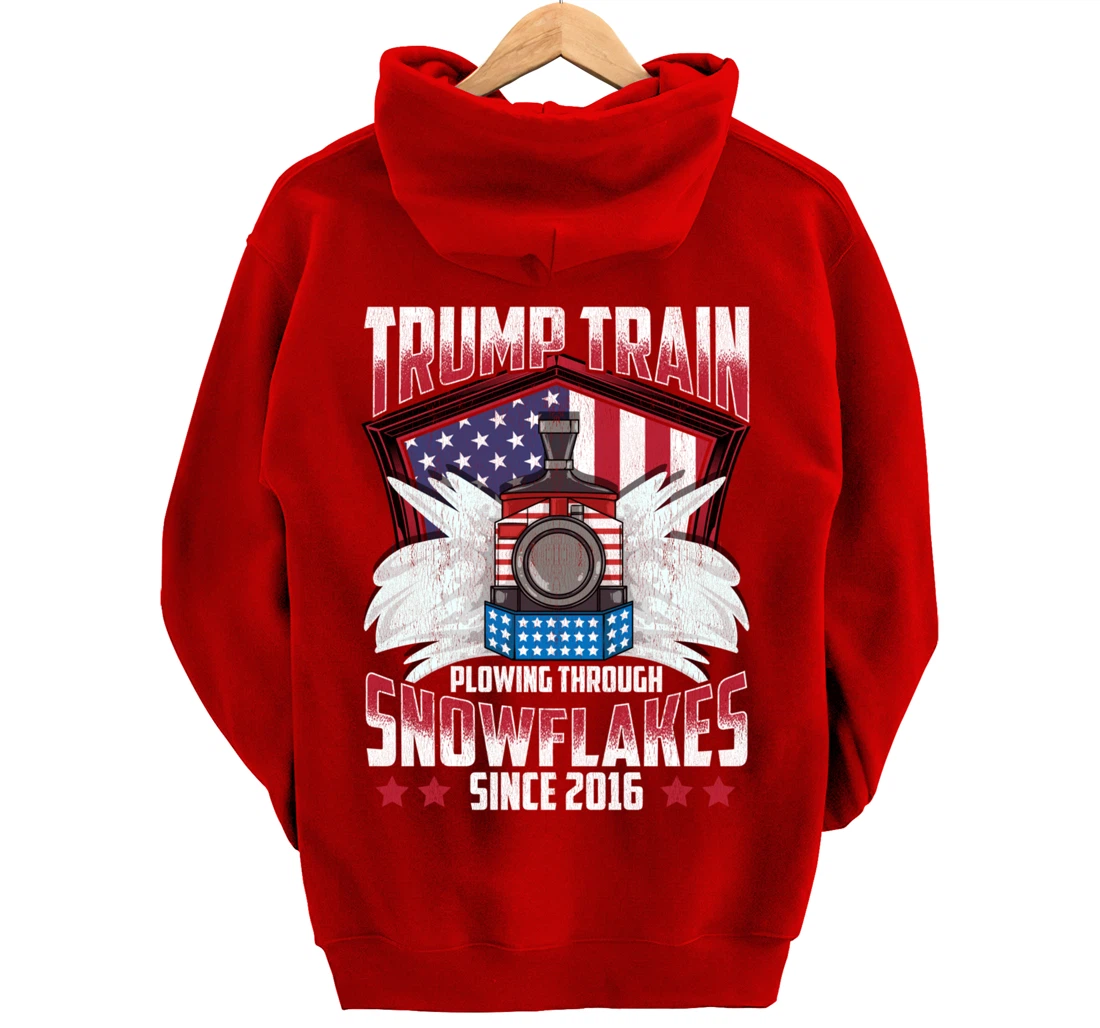 Trump Train Shirt 2024 President Elections Snow Plow Patriot Pullover Hoodie