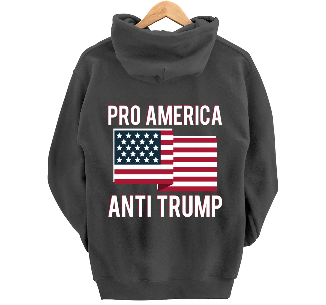 Pro-America Anti-Trump American USA Flag Resist Pullover Hoodie