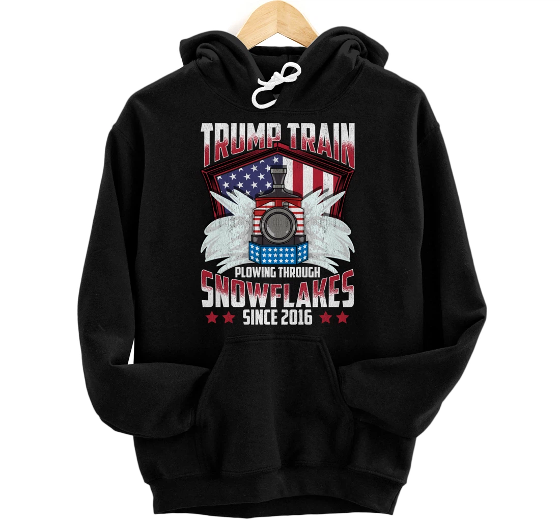 Trump Train Shirt 2024 President Elections Snow Plow Patriot Pullover Hoodie