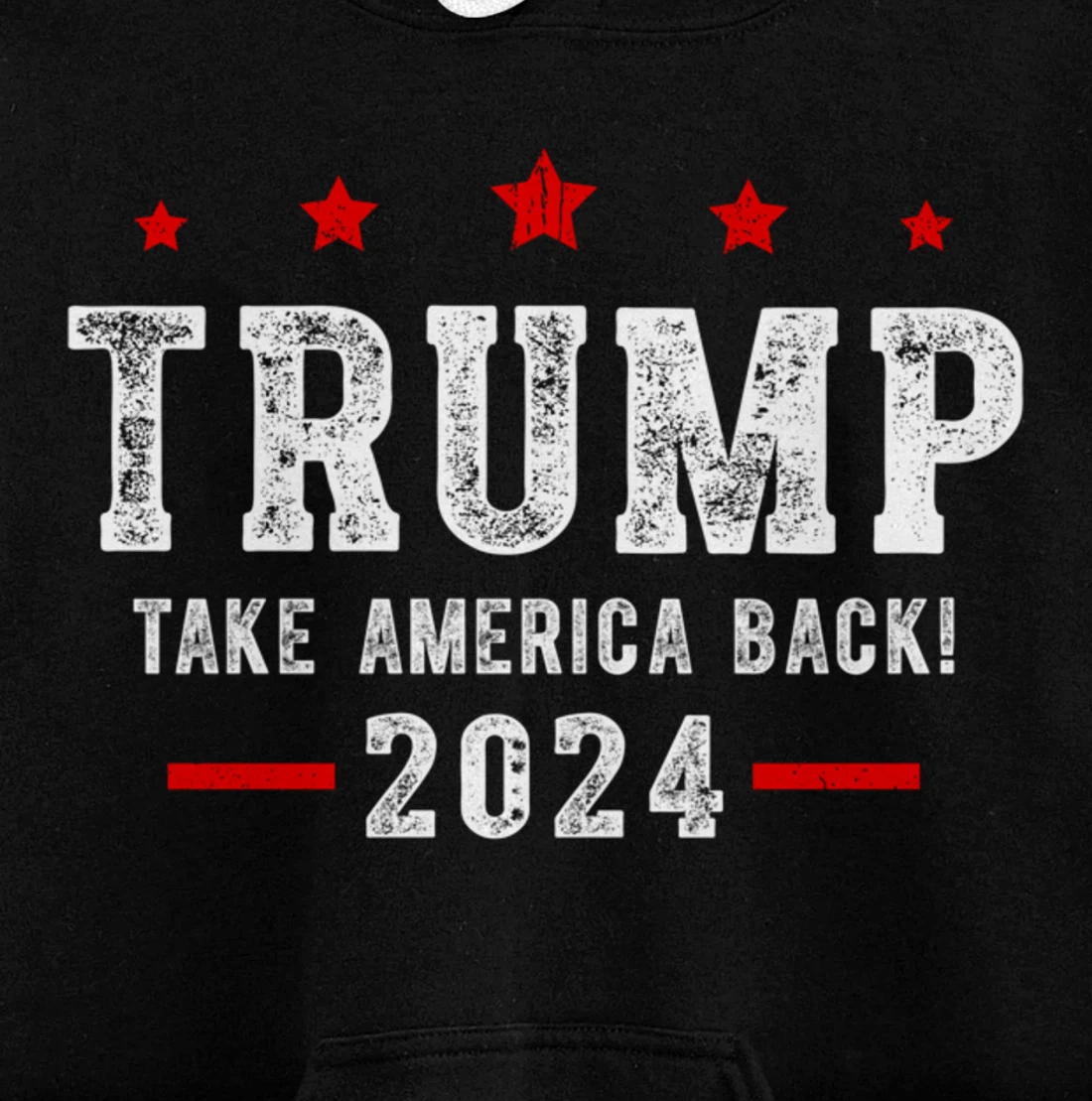 Trump 2024 Take America Back USA Patriotic American Flag Pullover Hoodie