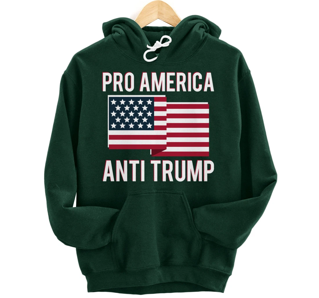 Pro-America Anti-Trump American USA Flag Resist Pullover Hoodie