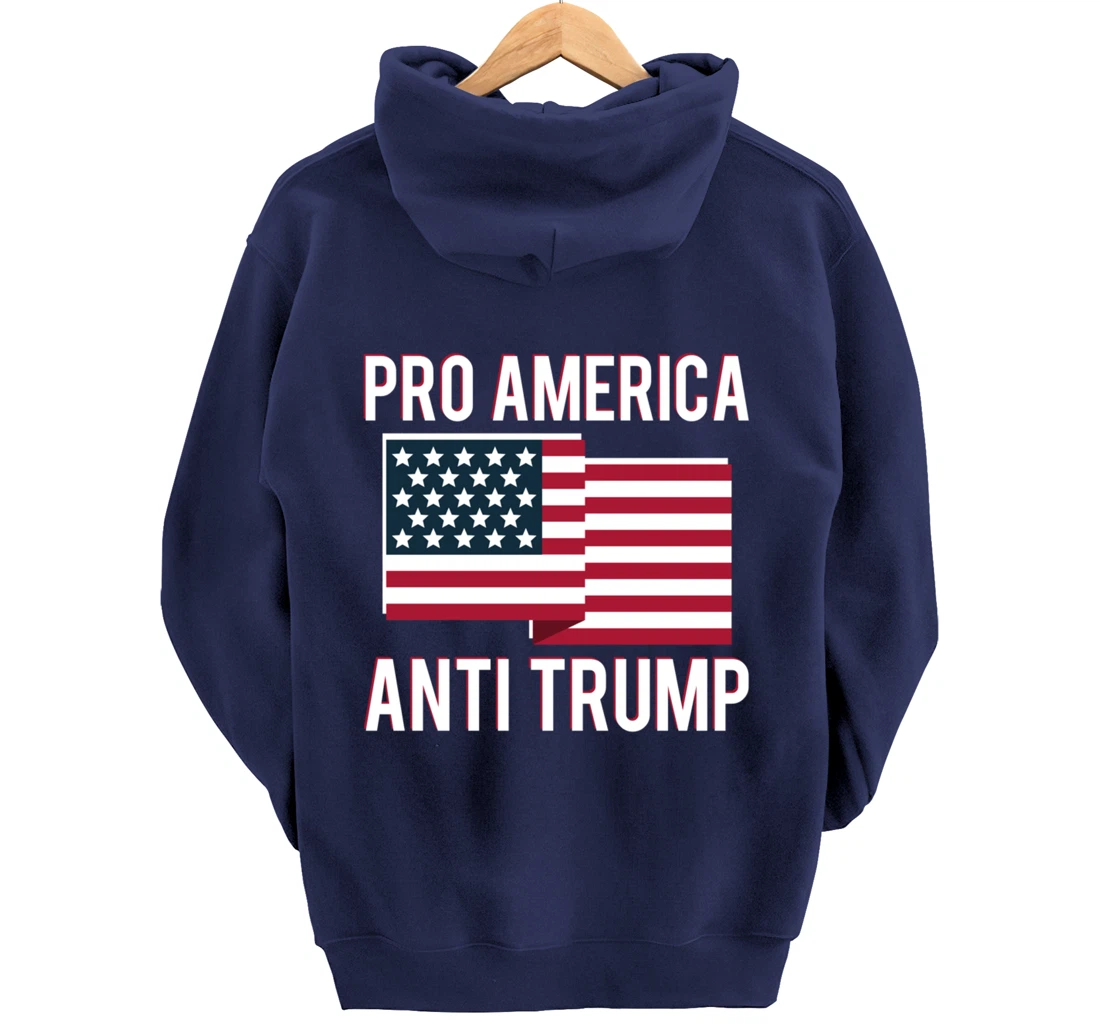 Pro-America Anti-Trump American USA Flag Resist Pullover Hoodie