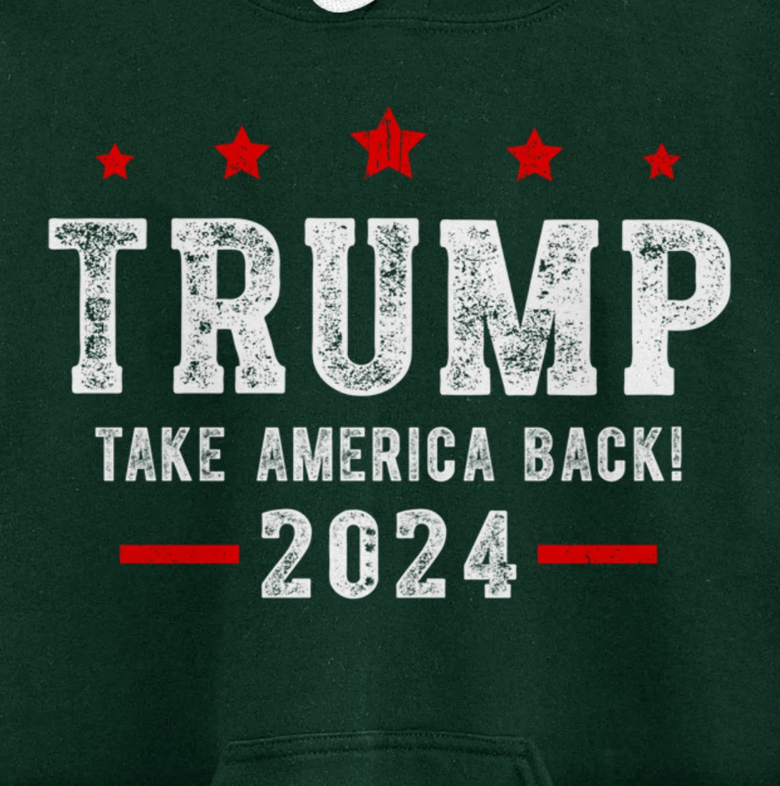 Trump 2024 Take America Back USA Patriotic American Flag Pullover Hoodie