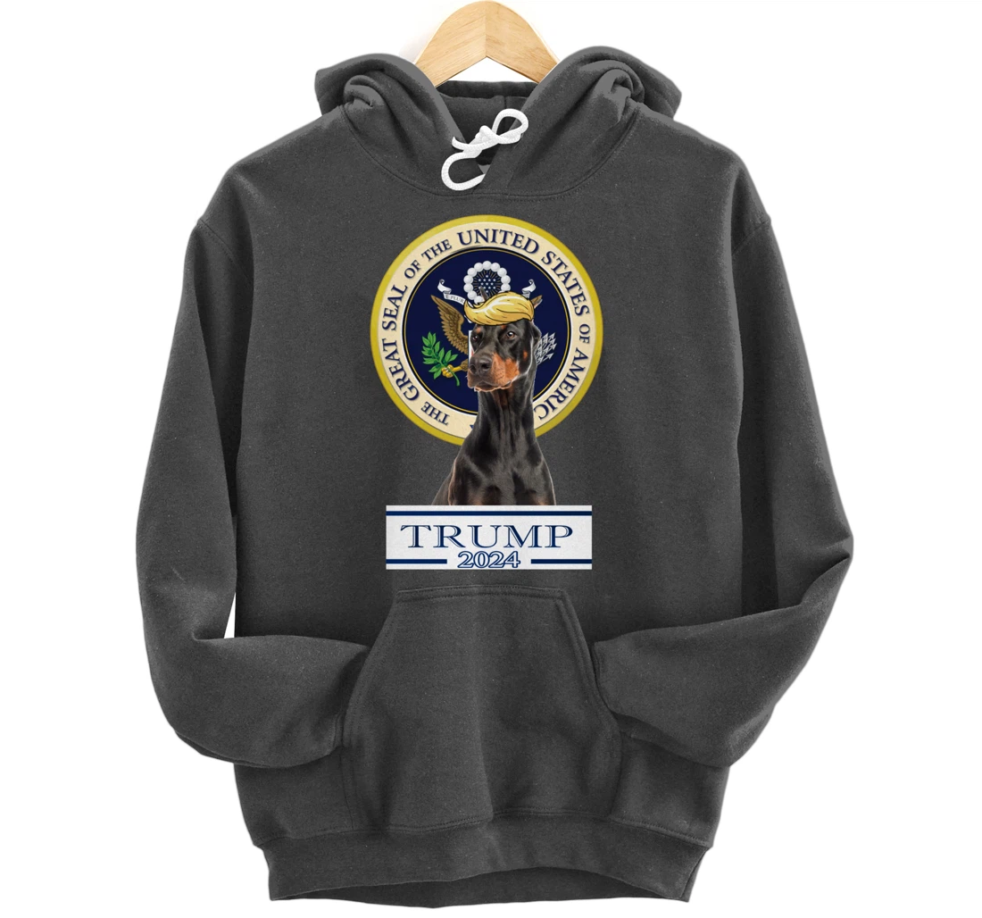 Trump 2024 Doberman Pinscher Pullover Hoodie
