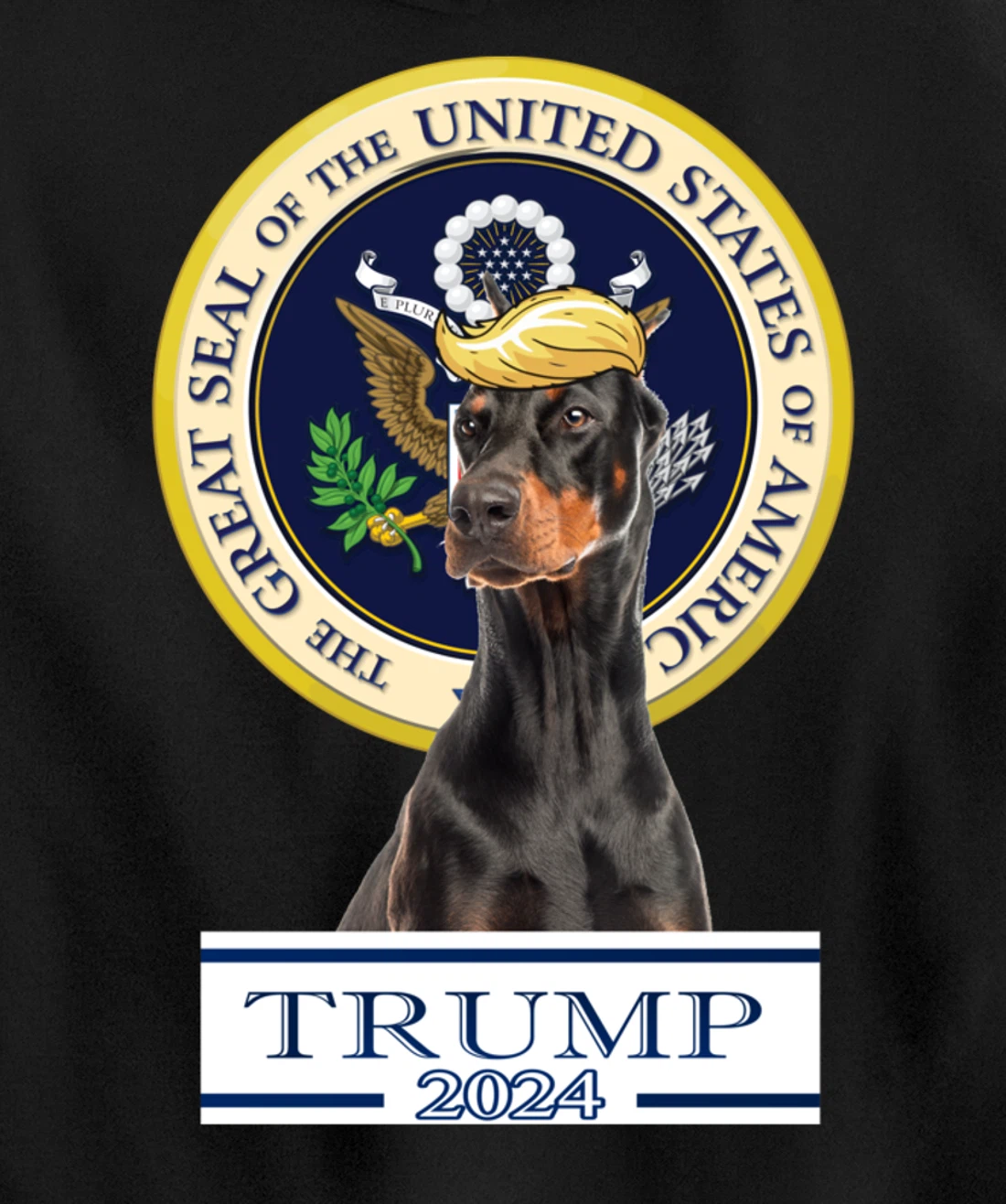 Trump 2024 Doberman Pinscher Pullover Hoodie