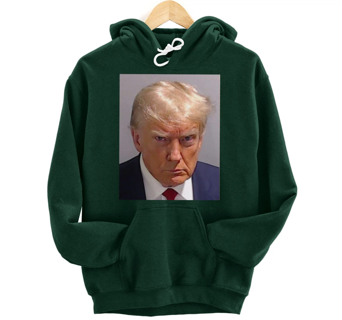 Donald Trump Mug Shot - Trump Mugshot Prison Portrait Jail Pullover Hoodie