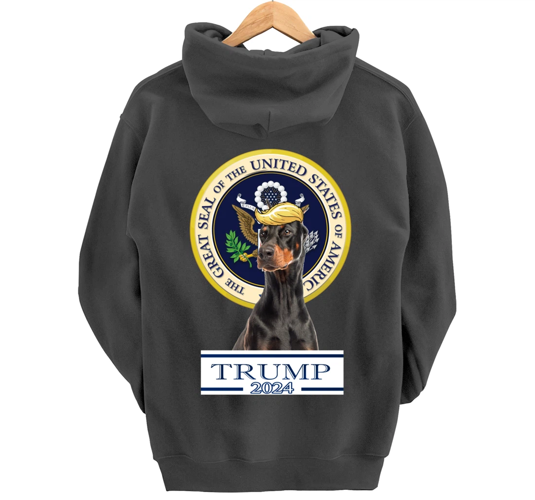 Trump 2024 Doberman Pinscher Pullover Hoodie