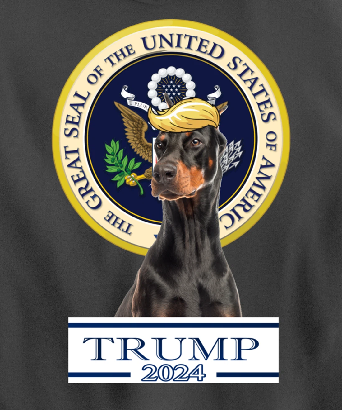 Trump 2024 Doberman Pinscher Pullover Hoodie