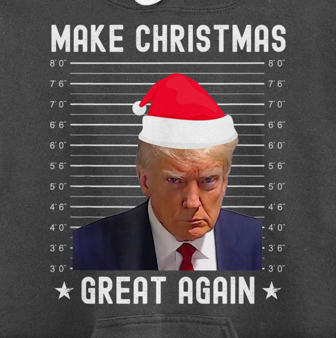Funny Christmas Make Christmas Great Again Trump Mug Shot Pullover Hoodie