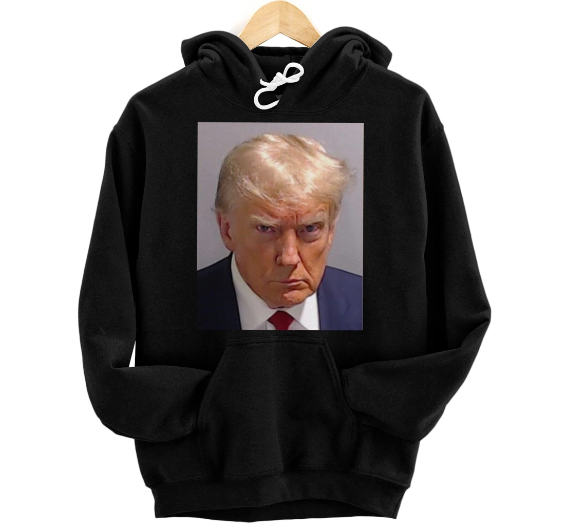 Donald Trump Mug Shot - Trump Mugshot Prison Portrait Jail Pullover Hoodie