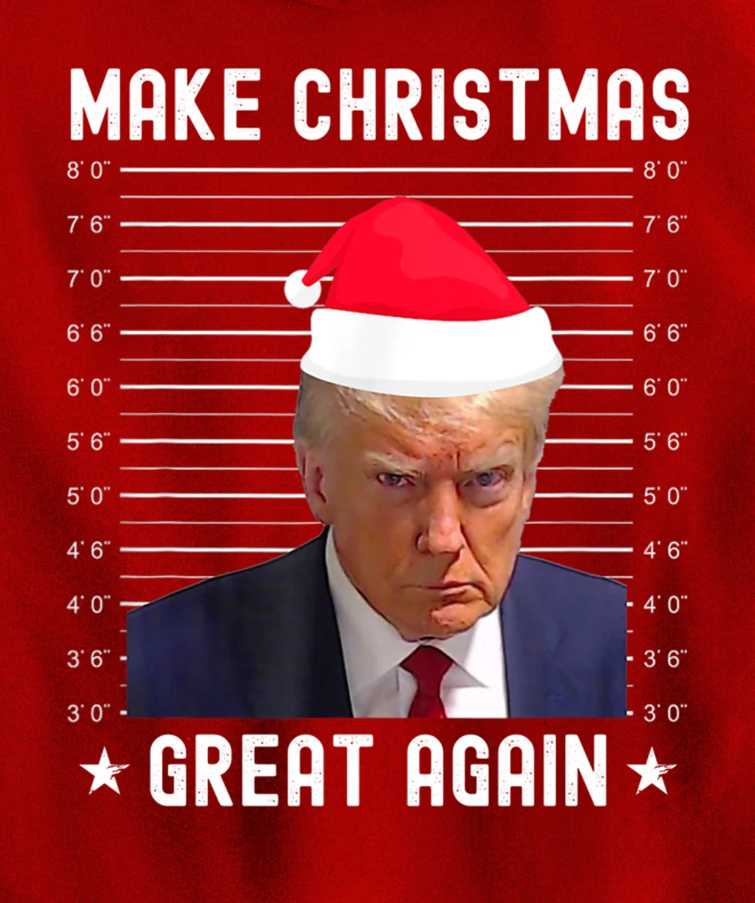 Funny Christmas Make Christmas Great Again Trump Mug Shot Pullover Hoodie