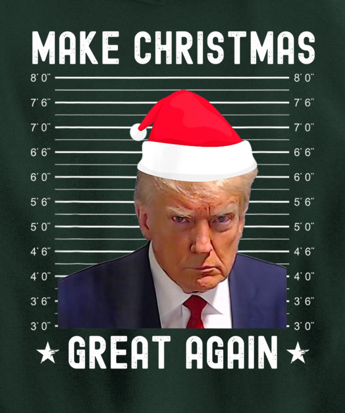 Funny Christmas Make Christmas Great Again Trump Mug Shot Pullover Hoodie