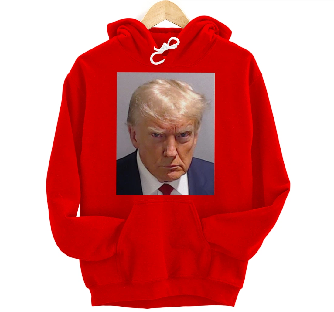 Donald Trump Mug Shot - Trump Mugshot Prison Portrait Jail Pullover Hoodie