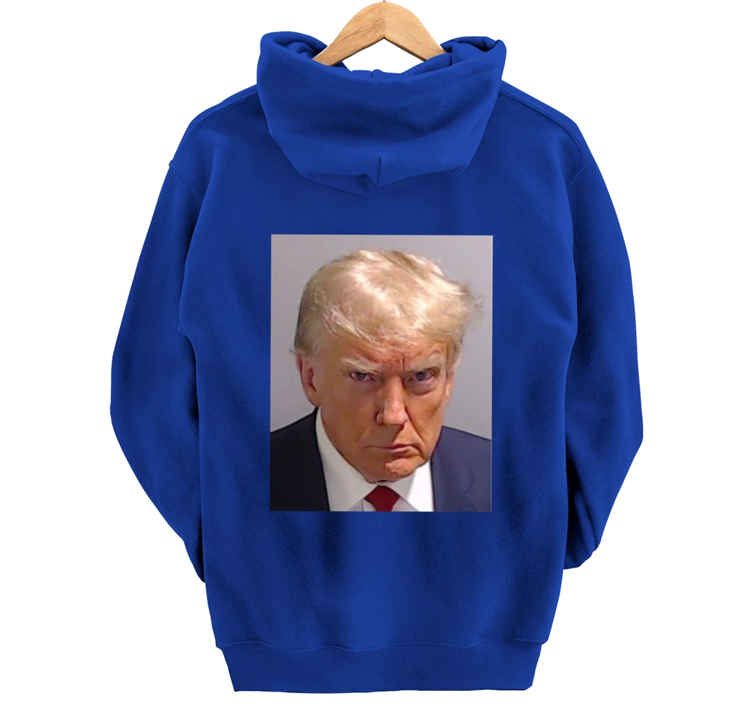Donald Trump Mug Shot - Trump Mugshot Prison Portrait Jail Pullover Hoodie