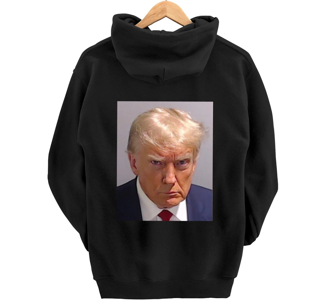 Donald Trump Mug Shot - Trump Mugshot Prison Portrait Jail Pullover Hoodie
