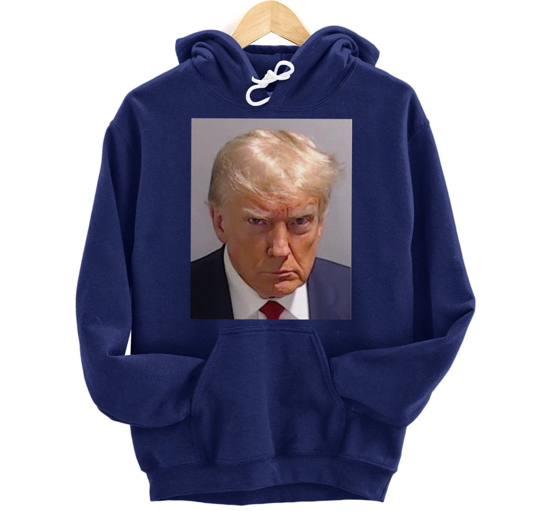 Donald Trump Mug Shot - Trump Mugshot Prison Portrait Jail Pullover Hoodie