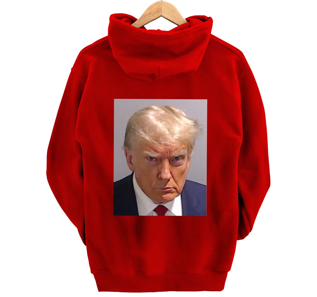 Donald Trump Mug Shot - Trump Mugshot Prison Portrait Jail Pullover Hoodie