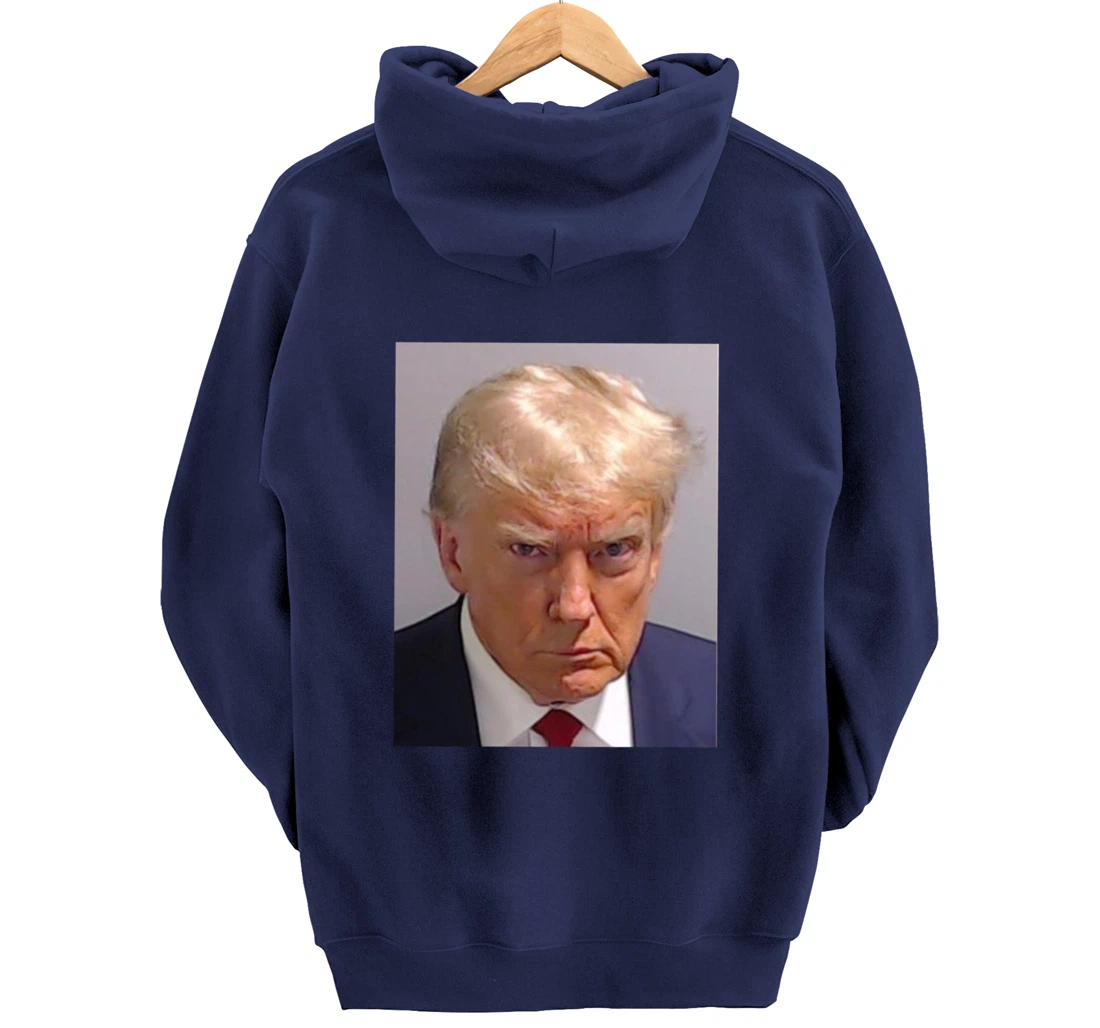Donald Trump Mug Shot - Trump Mugshot Prison Portrait Jail Pullover Hoodie