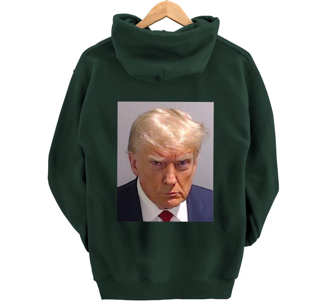 Donald Trump Mug Shot - Trump Mugshot Prison Portrait Jail Pullover Hoodie