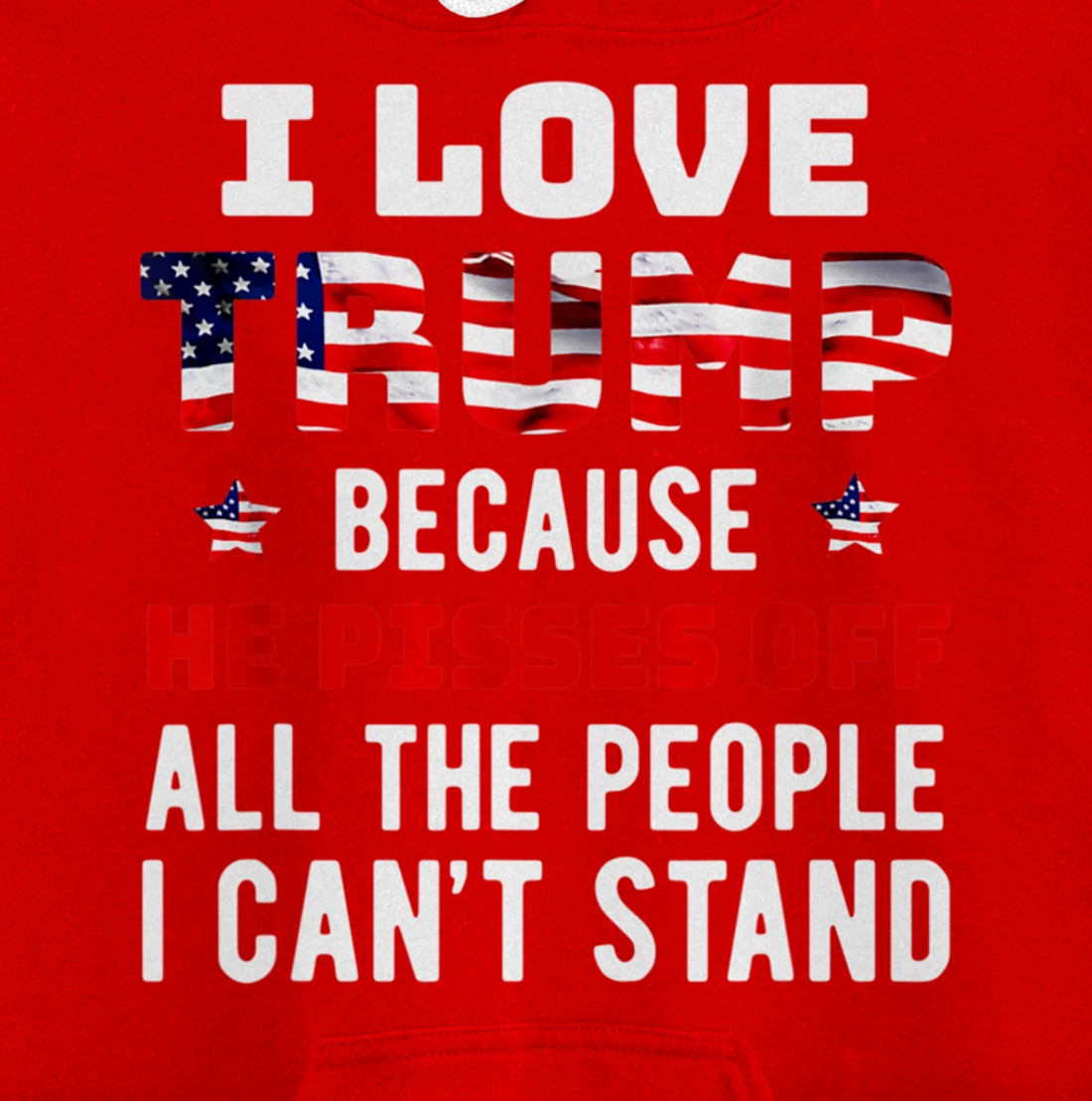 I Love Trump Because He Pisses Off The People I Can't Stand Pullover Hoodie