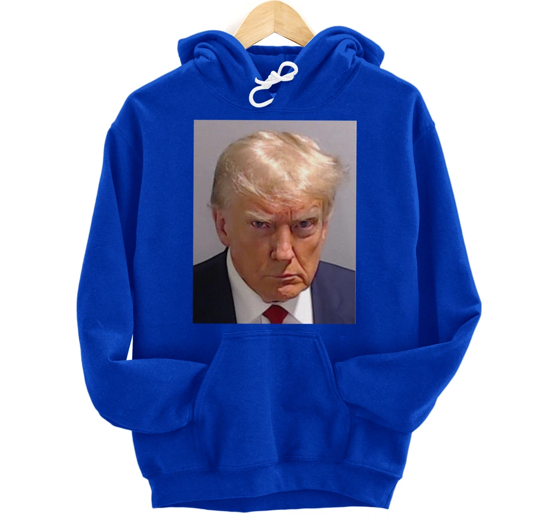 Donald Trump Mug Shot - Trump Mugshot Prison Portrait Jail Pullover Hoodie