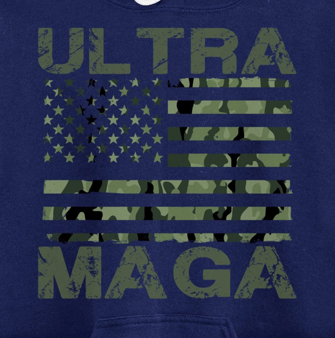 Ultra MAGA Retro Patriotic Trump American Flag Ultra Maga Pullover Hoodie