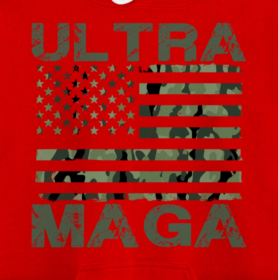 Ultra MAGA Retro Patriotic Trump American Flag Ultra Maga Pullover Hoodie