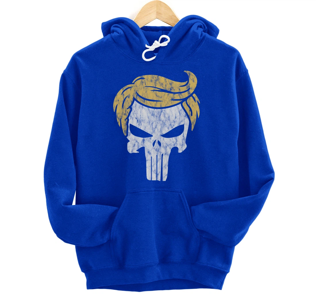 Trump Hair Skull Shirt, Funny Trump Gift Pullover Hoodie